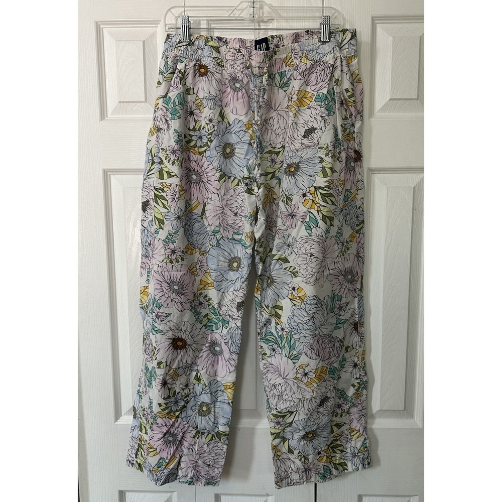 Gap Women's 100% Cotton Floral Print Pajama Pants Multicolor Large